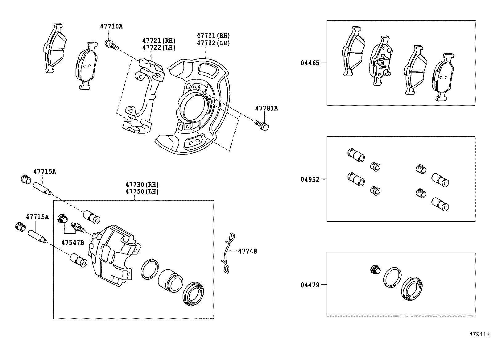 TOYOTA 04478-0D050 - Repair Kit, brake caliper parts5.com