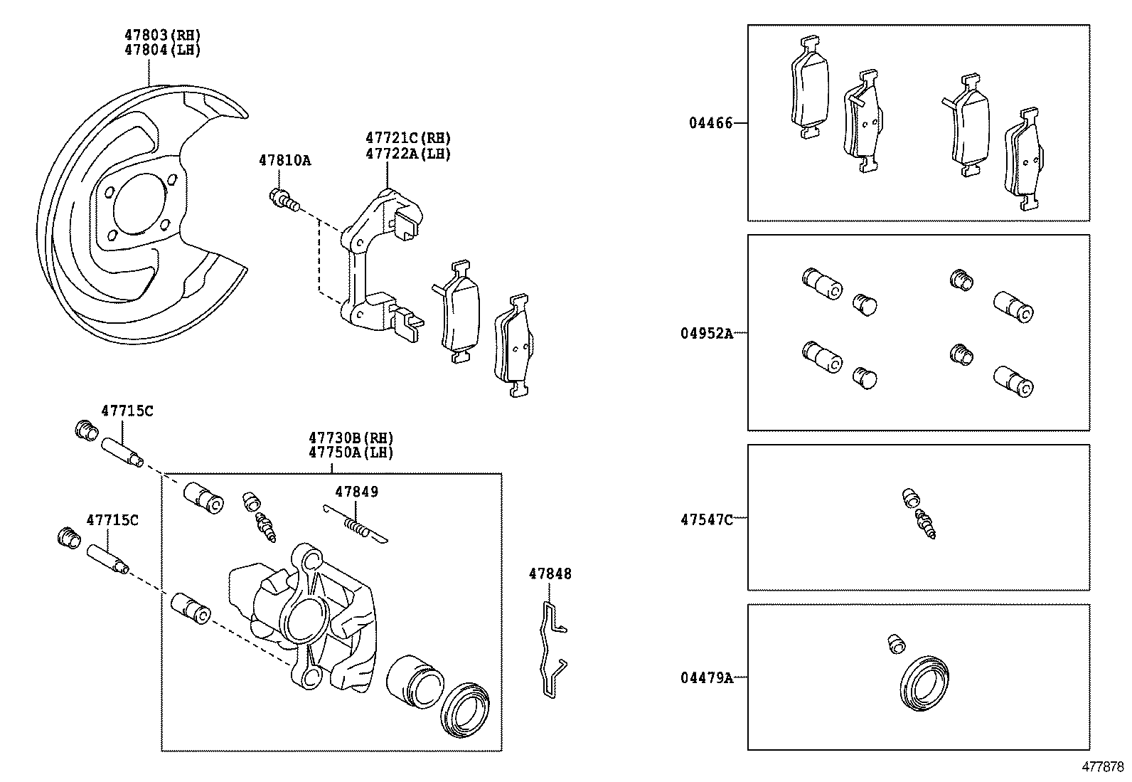 Daihatsu 47848-0D020 - Zubehörsatz, Scheibenbremsbelag www.parts5.com