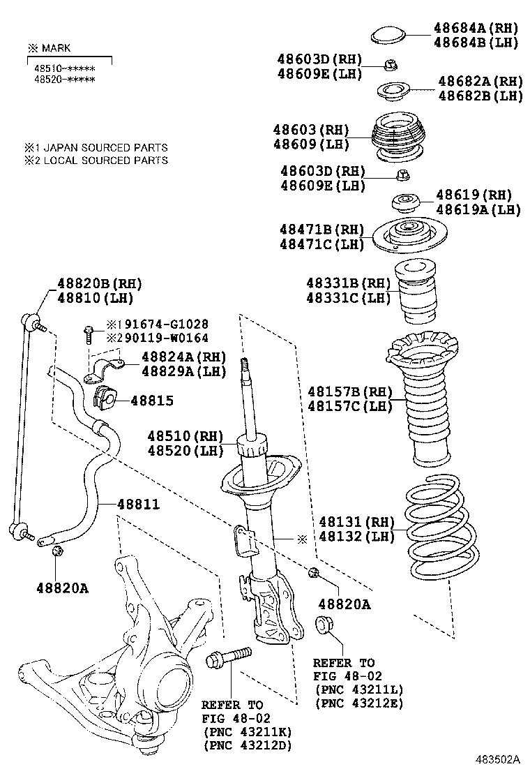 TOYOTA 48820-0D010 - Brat / bieleta suspensie, stabilizator www.parts5.com