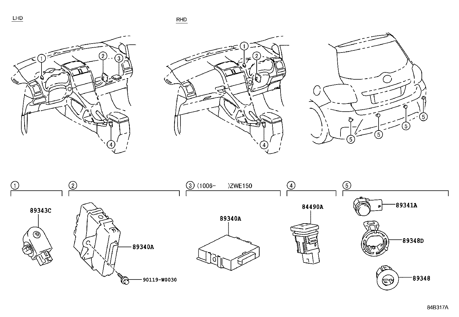 TOYOTA 8934105010A1 - Sensor, Einparkhilfe www.parts5.com