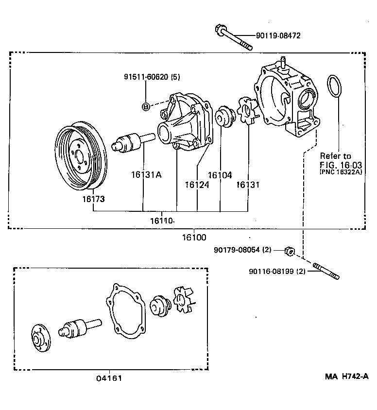 LEXUS 1610019226 - PUMP ASSY, ENGINE WATER www.parts5.com