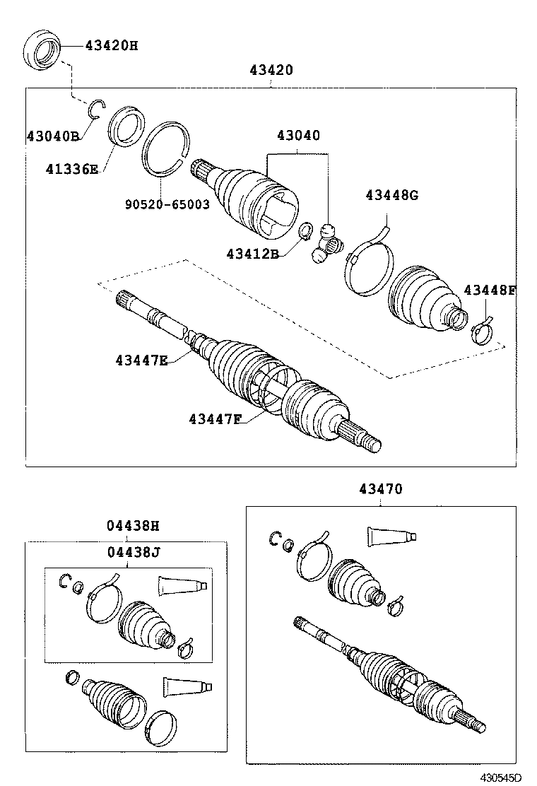 TOYOTA 4342052040 - Joint Kit, drive shaft www.parts5.com