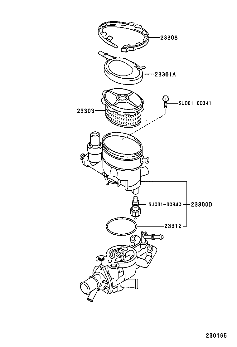 TOYOTA SU001-00468 - Filtru combustibil www.parts5.com