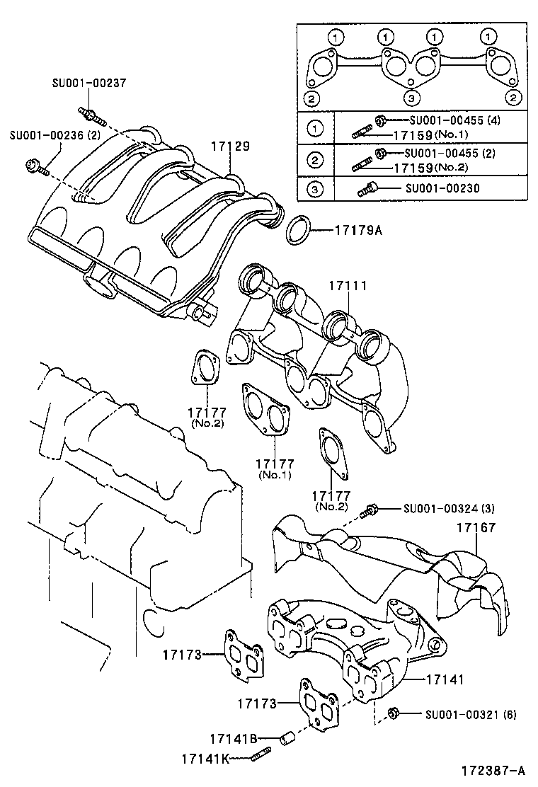 TOYOTA SU001-00319 - Junta, colector de escape parts5.com