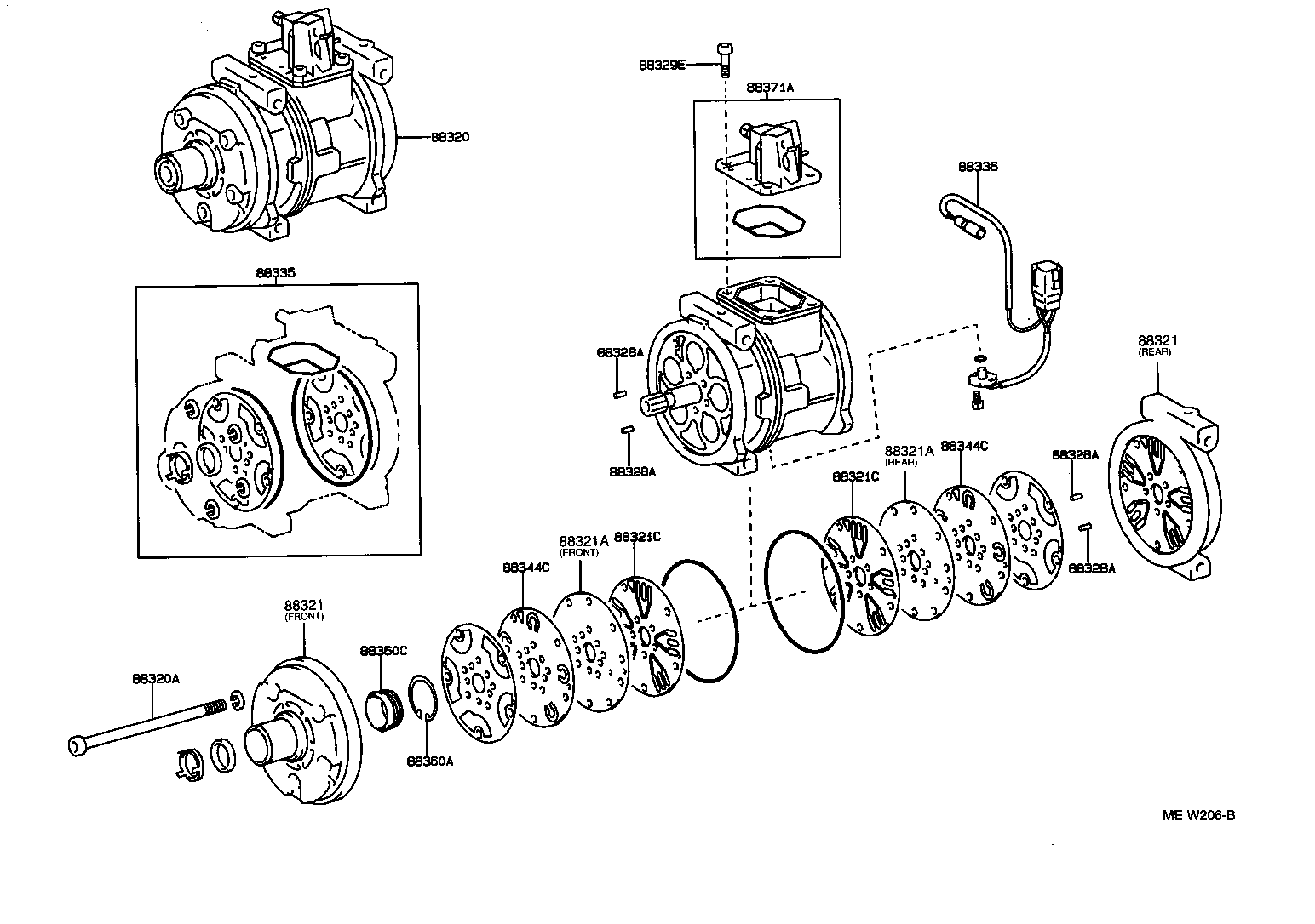 TOYOTA 883202B110 - Kompresor, klimatyzacja www.parts5.com