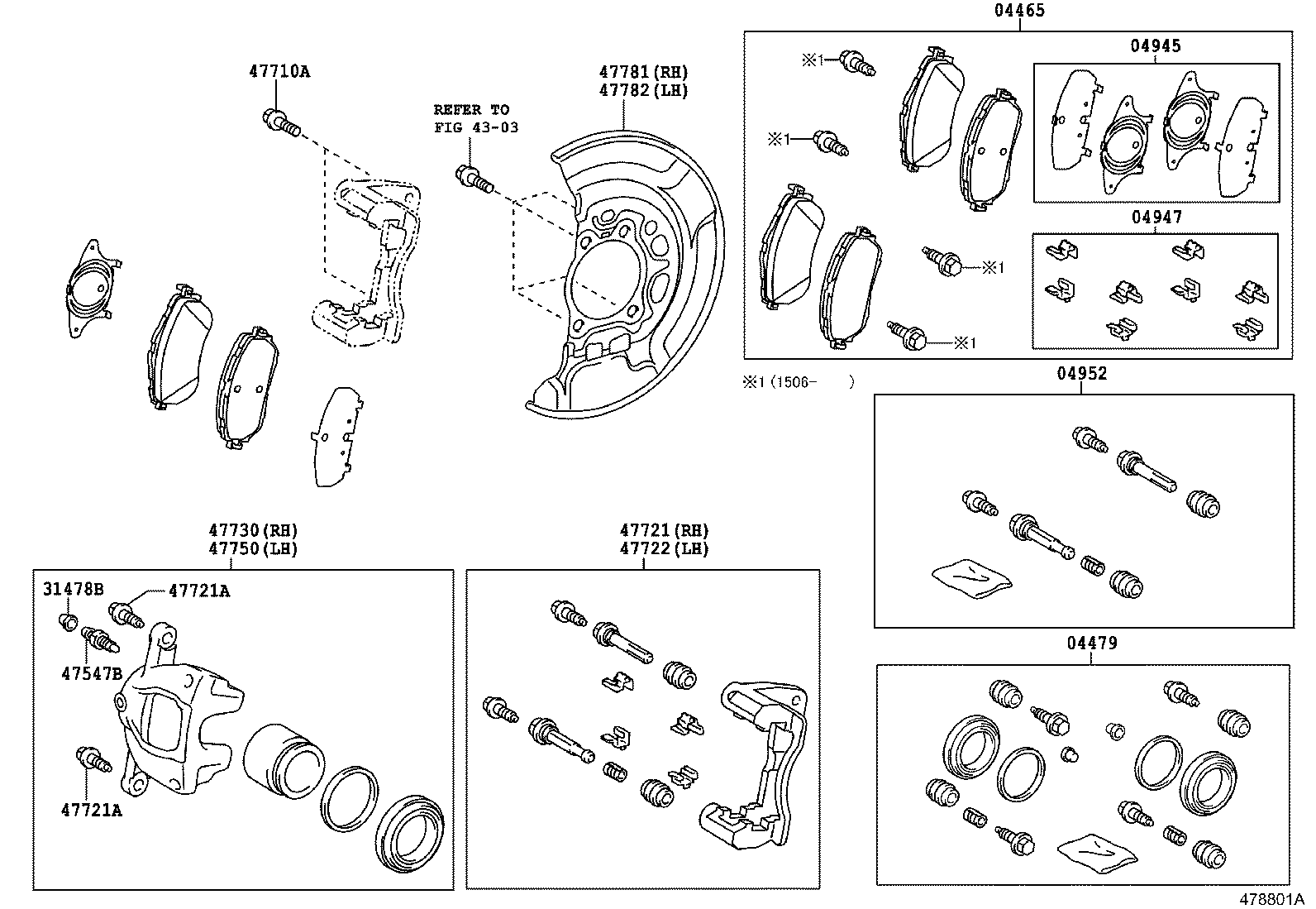 TOYOTA 0446502391 - Brake Pad Set, disc brake www.parts5.com