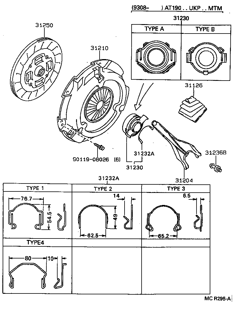 TOYOTA 31230-05010 - Clutch Release Bearing parts5.com