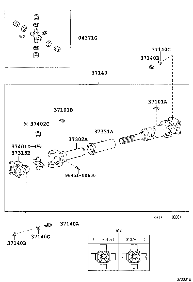 TOYOTA 04371-35061 - Połączenie, wał wzdłużny www.parts5.com