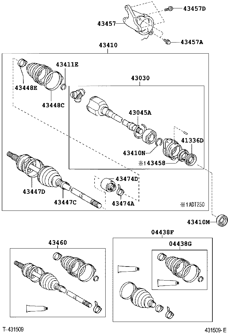 TOYOTA 4303005200 - Σετ άρθρωσης, άξονας μετάδ. κίν. www.parts5.com