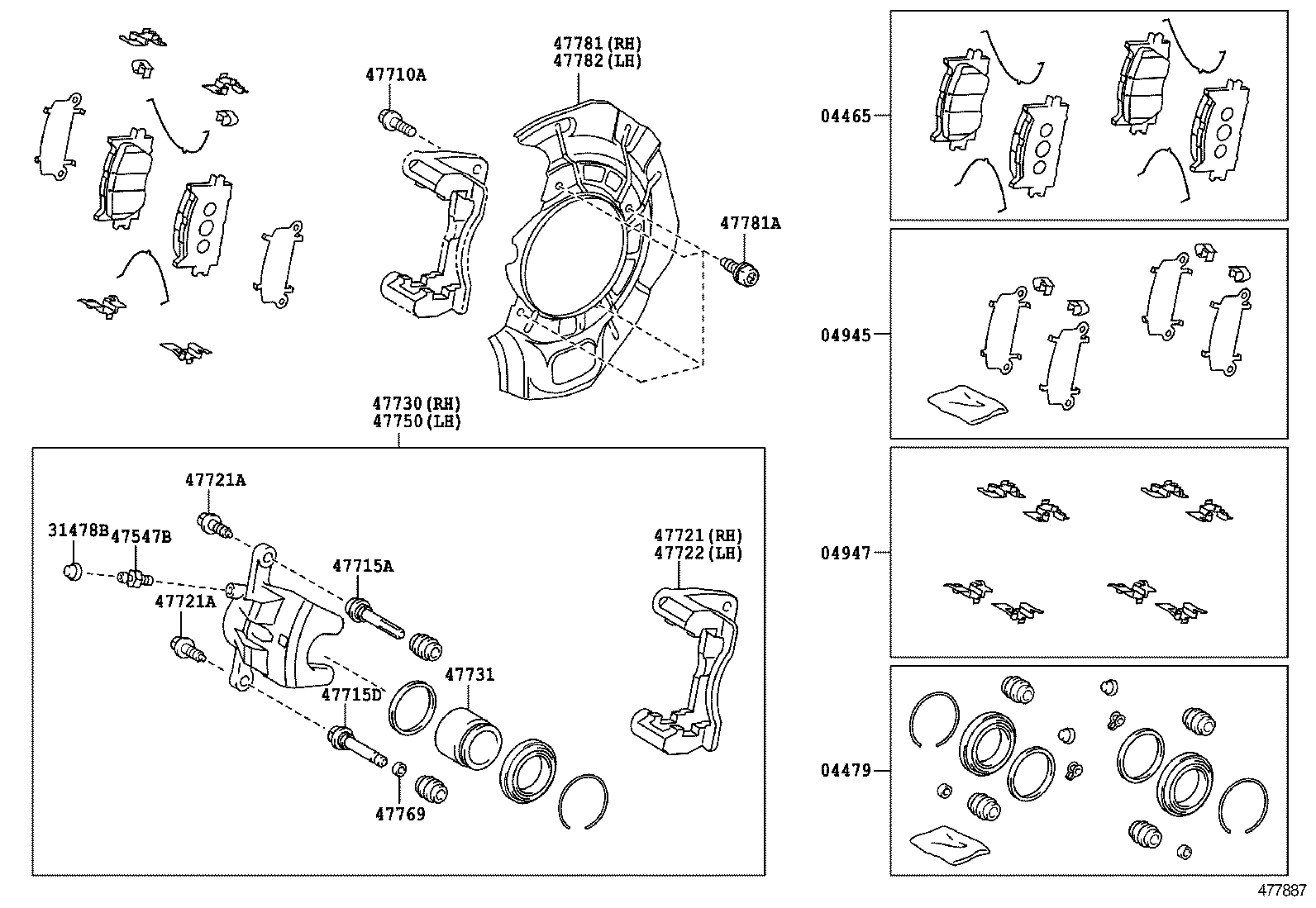 LEXUS 0446506100 - Тормозные колодки, дисковые, комплект www.parts5.com