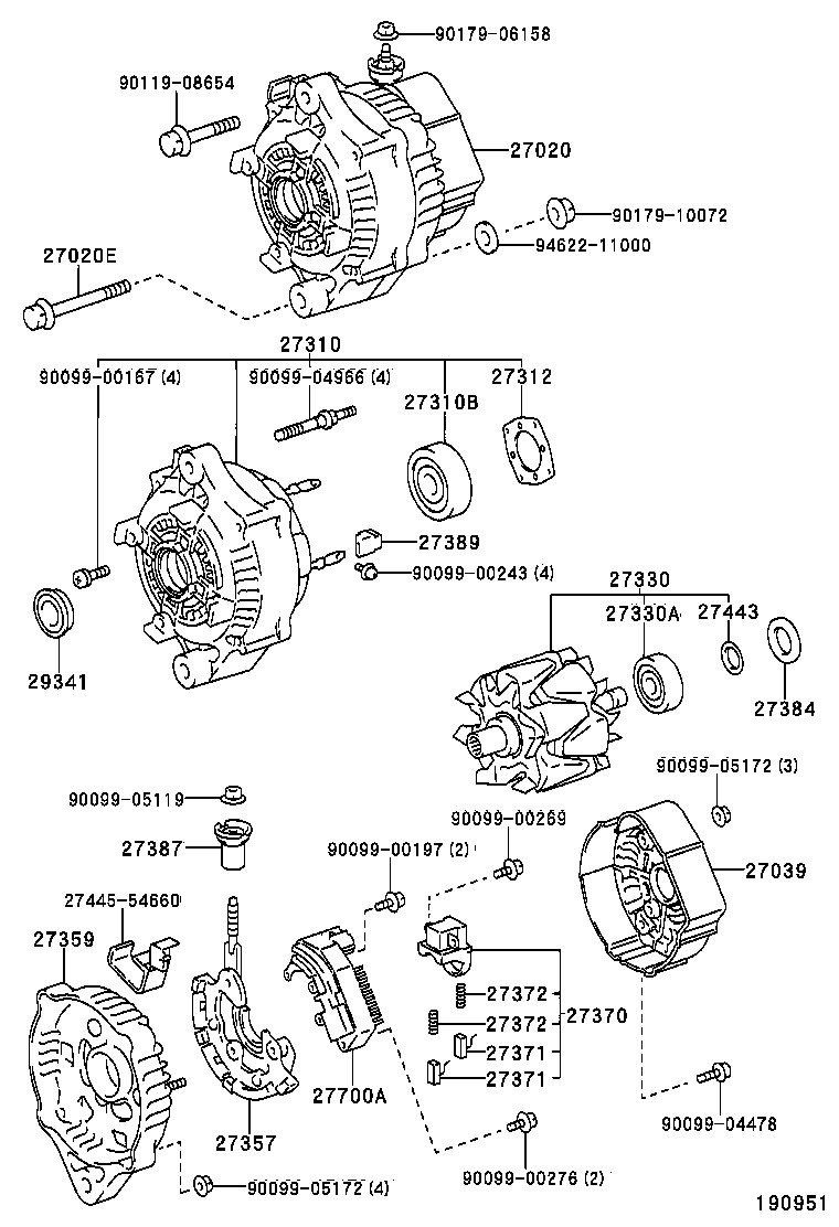 TOYOTA 27700 50030 - Voltage regulator, alternator parts5.com