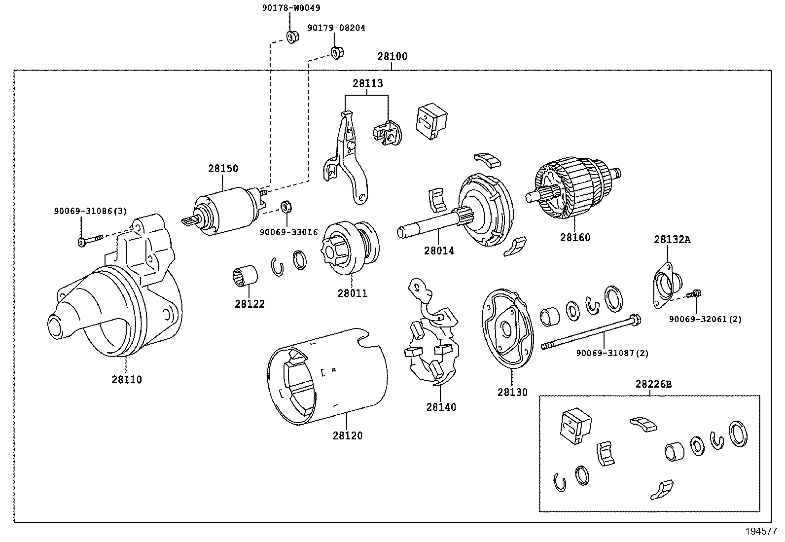 TOYOTA 28130-0X040 - Kommutaatorlaager,starter www.parts5.com