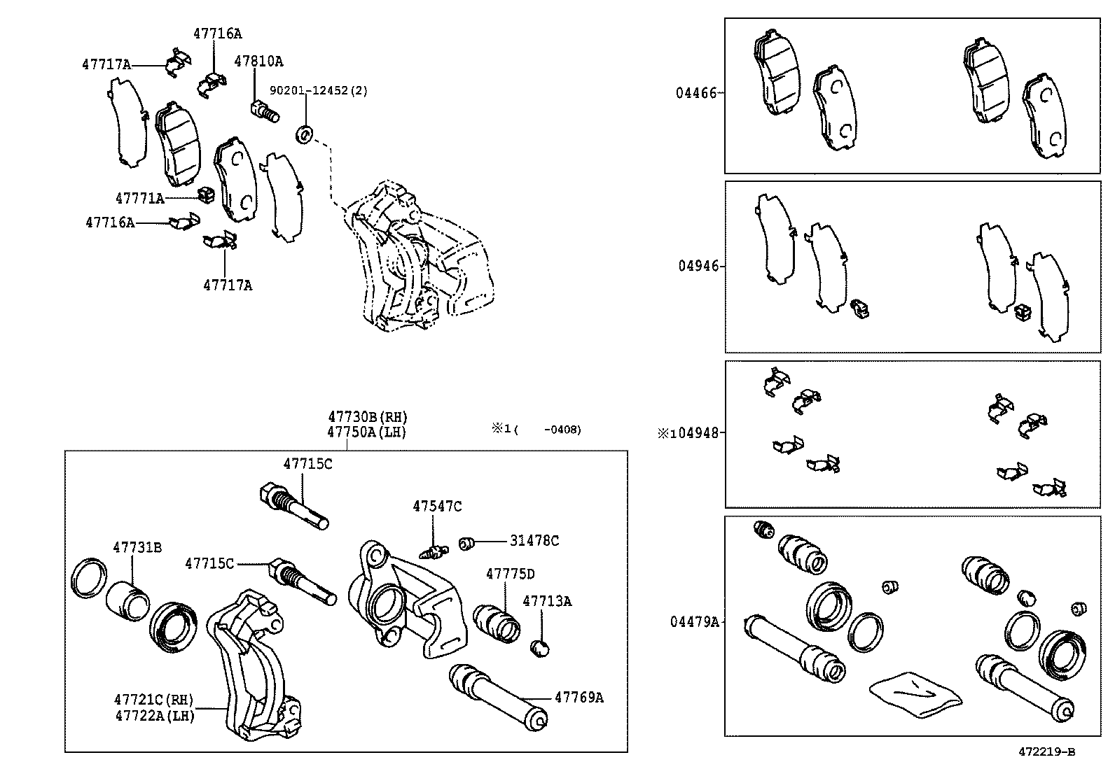 LEXUS 04466-60080 - Σετ τακάκια, δισκόφρενα www.parts5.com