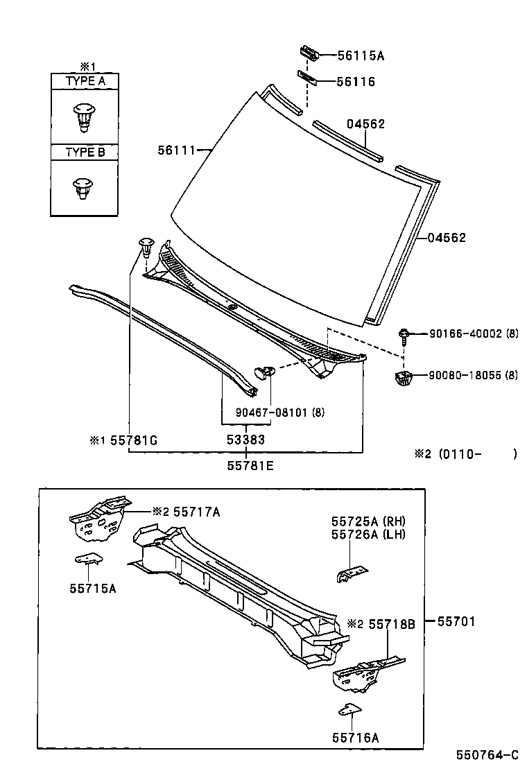 TOYOTA 90467-08101 - Clip, trim / protective strip www.parts5.com