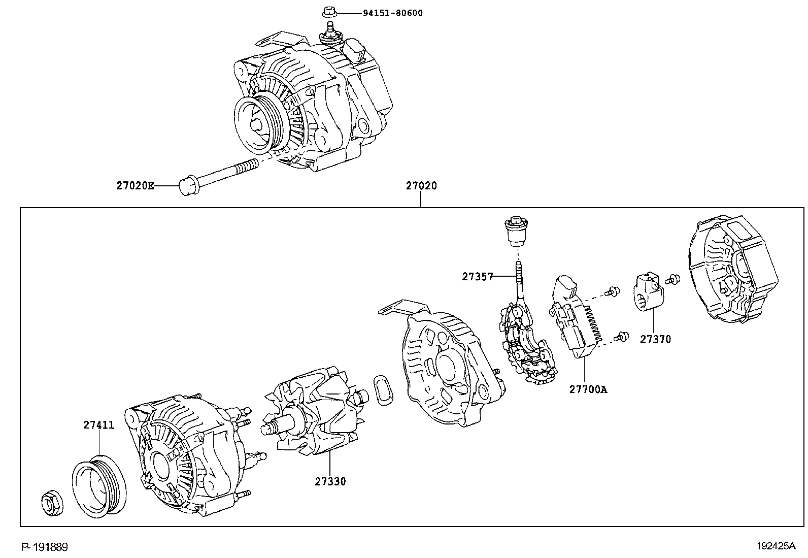 TOYOTA 2706021150 - Γεννήτρια www.parts5.com