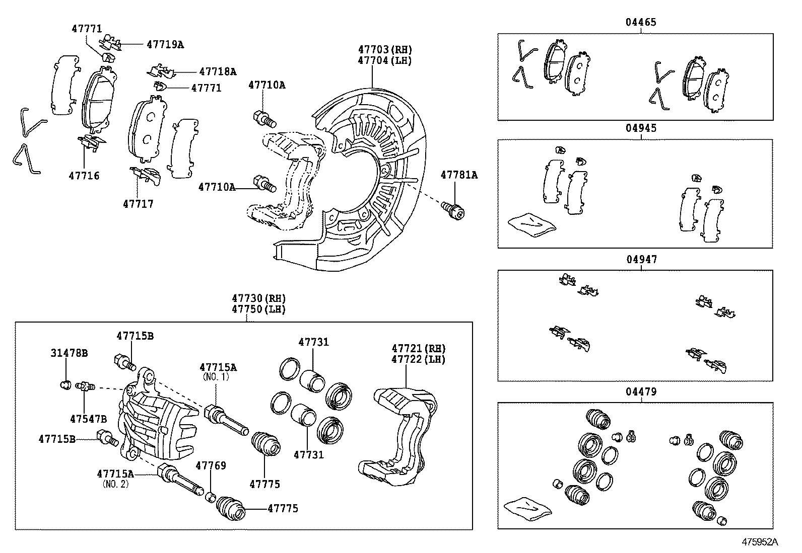 LEXUS 0446548150 - Juego de pastillas de freno parts5.com