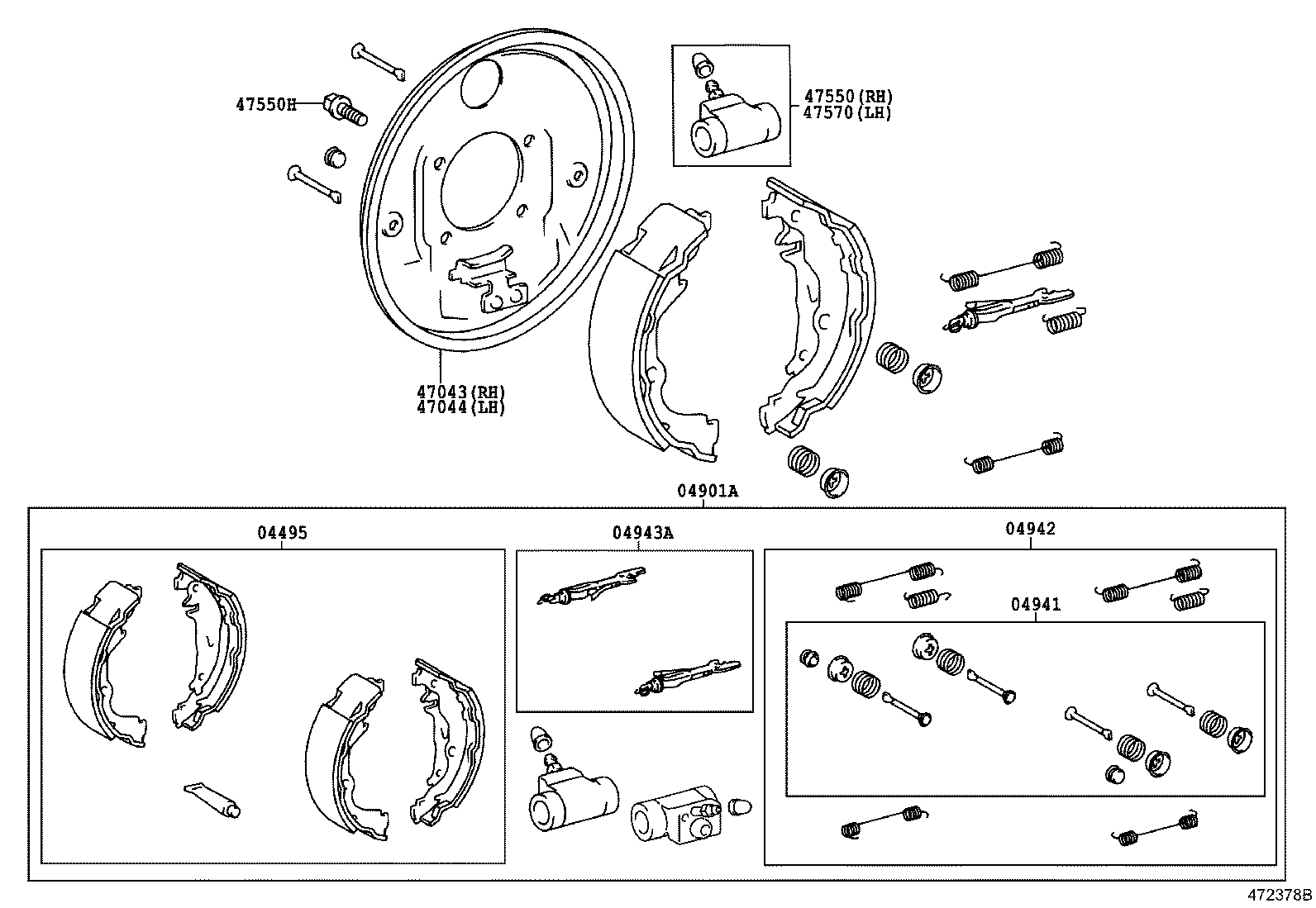 Suzuki 04495-0D020 - Set saboti frana www.parts5.com