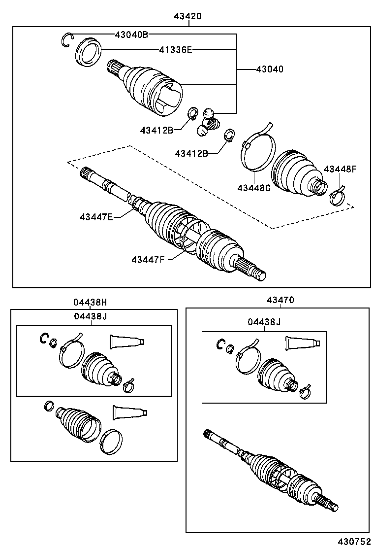 TOYOTA 43470-09780 - Joint Kit, drive shaft www.parts5.com