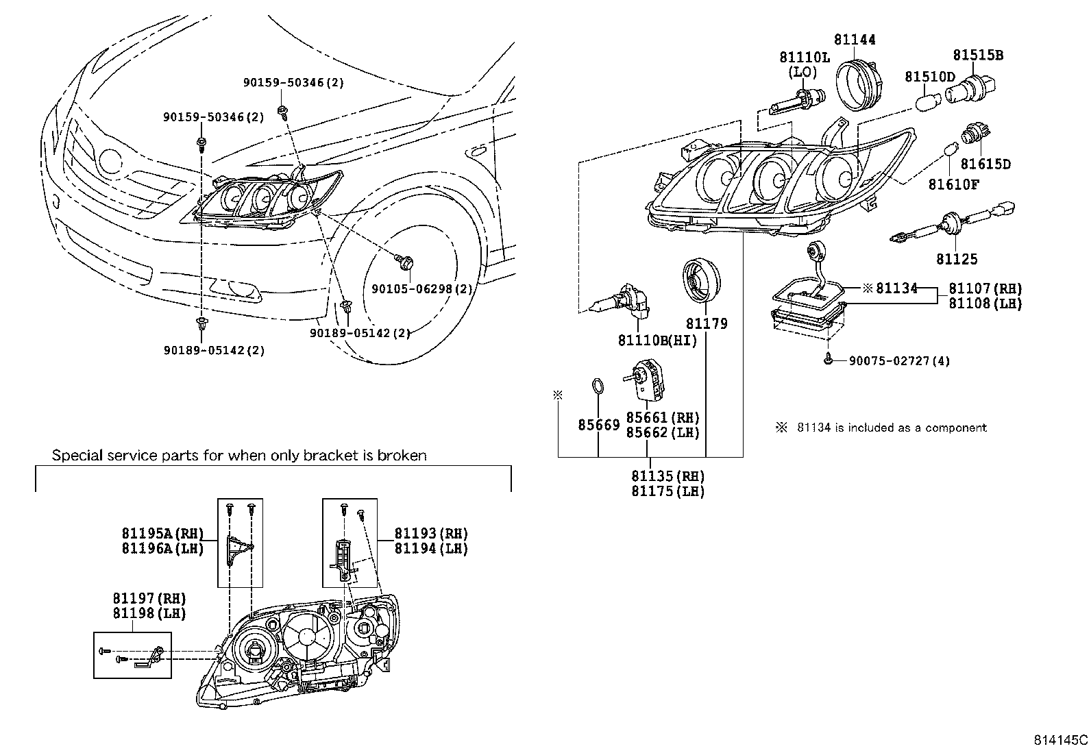 TOYOTA 8110733620 - Λυχνία, προβολείς www.parts5.com