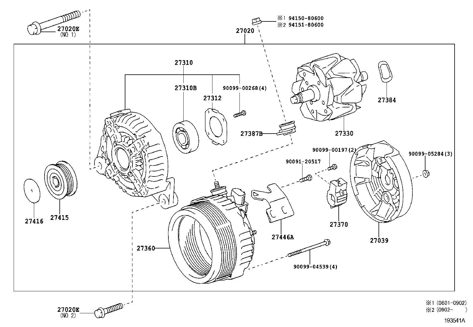 TOYOTA 27415-0W040 - Pulley, alternator, freewheel clutch www.parts5.com