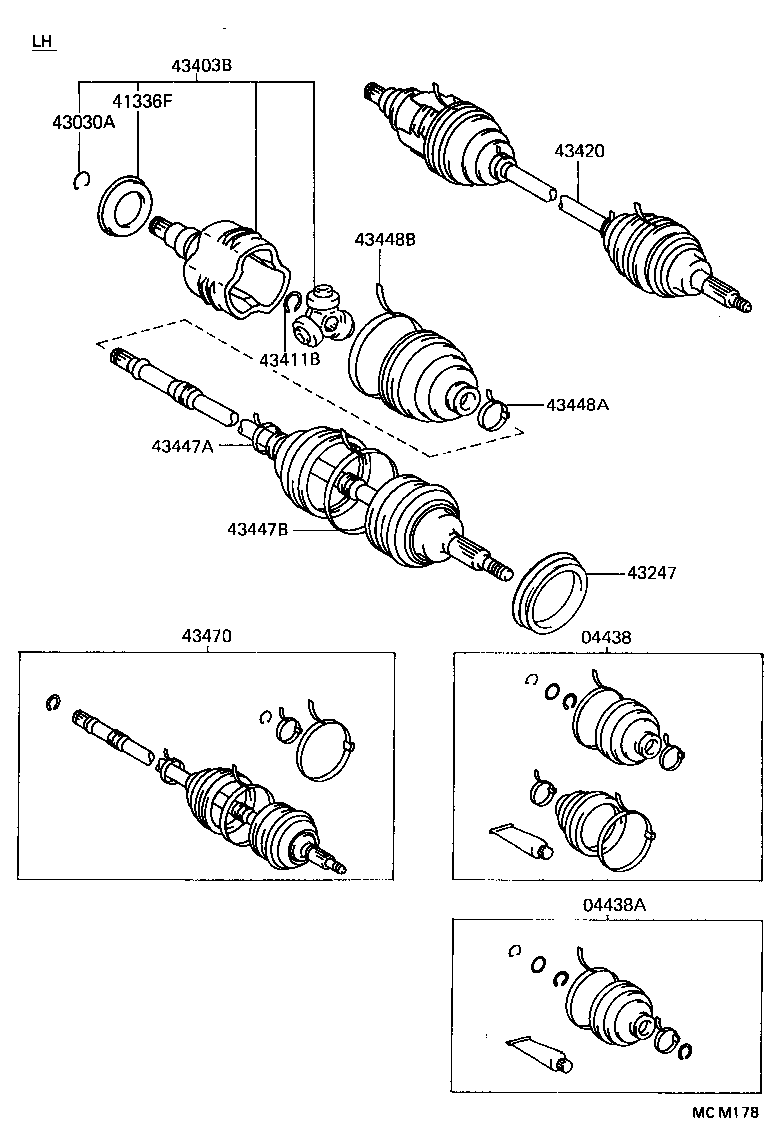 TOYOTA 43420-12091 - Σετ άρθρωσης, άξονας μετάδ. κίν. www.parts5.com