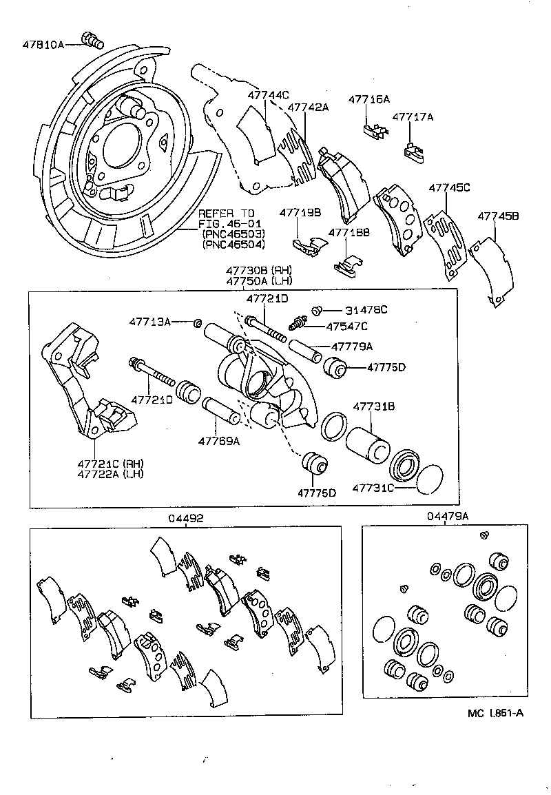 Daihatsu 04492 33010 - Тормозные колодки, дисковые, комплект www.parts5.com