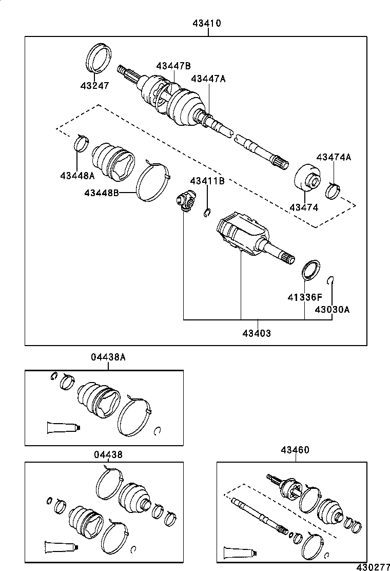 TOYOTA 43460-19436 - Joint Kit, drive shaft www.parts5.com