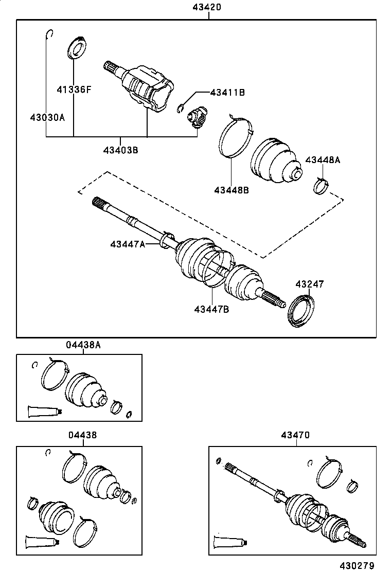 TOYOTA 43403-10010 - Joint Kit, drive shaft www.parts5.com