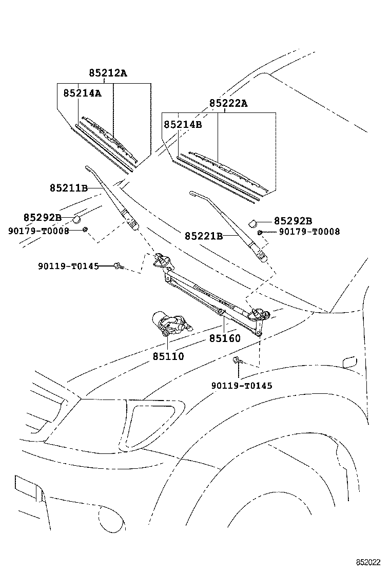 TOYOTA 852220K020 - Wischblatt www.parts5.com