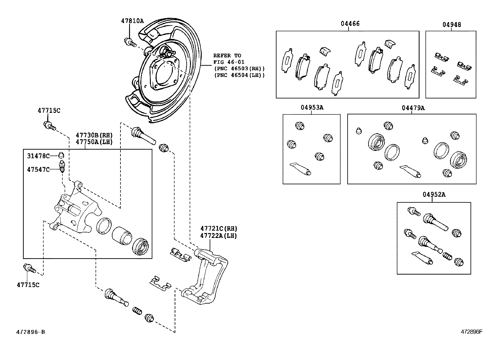 LEXUS 04952-02040 - Kılavuz kovanı seti, fren kaliperi www.parts5.com