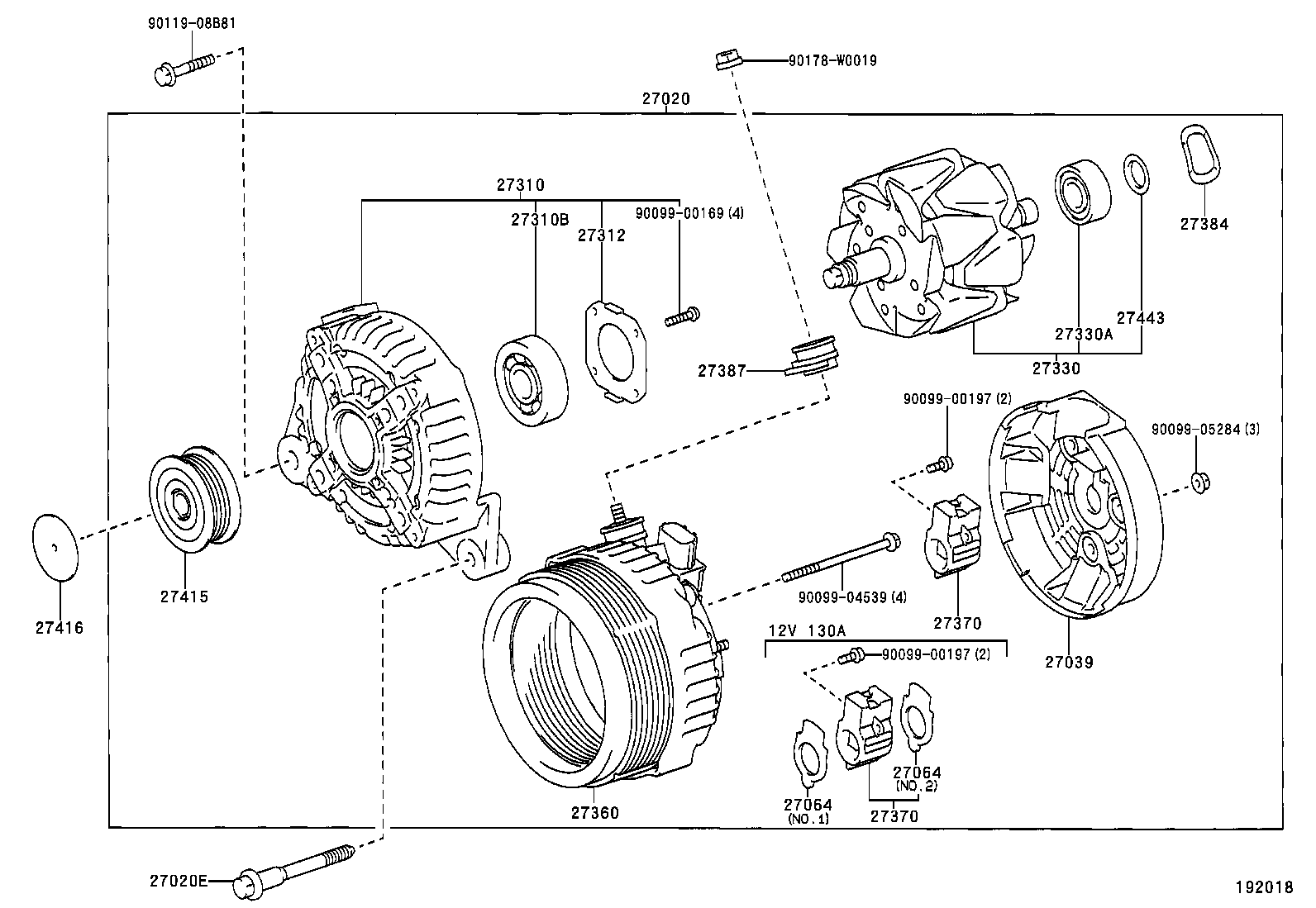 TOYOTA 27060-27090 - Alternador www.parts5.com