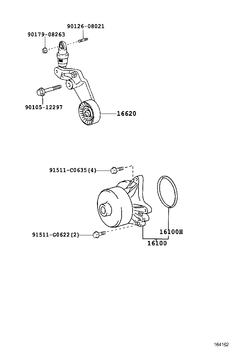 TOYOTA (FAW) 16620-22012 - Belt Tensioner, v-ribbed belt parts5.com