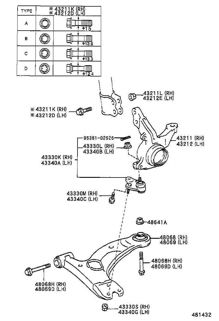 TOYOTA 48068-12260* - Track Control Arm parts5.com