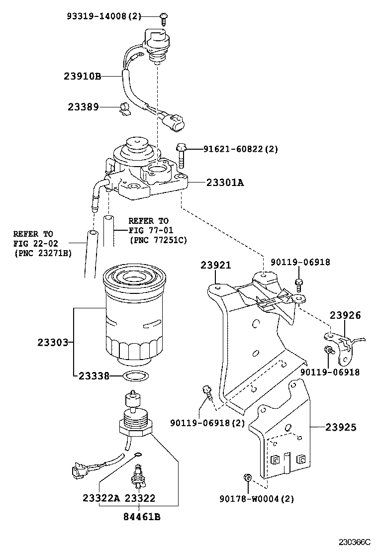 Daihatsu 23303-64010 - Filtru combustibil www.parts5.com