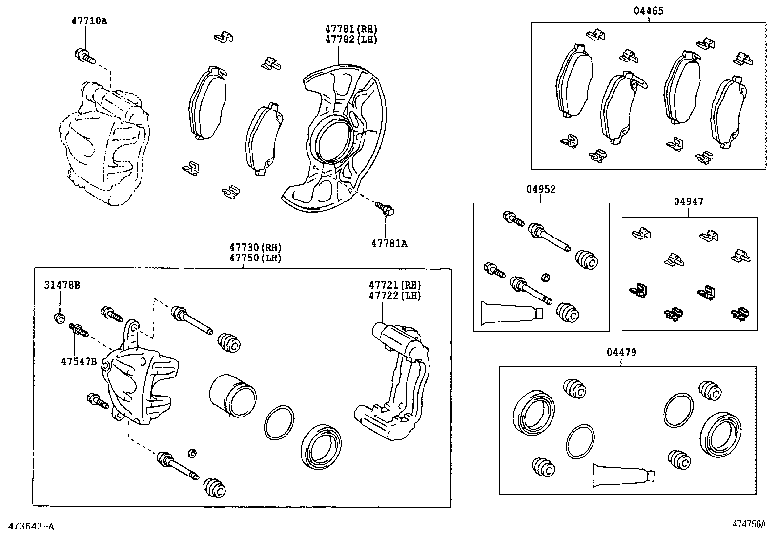 TOYOTA 0446505140 - Komplet kočnih obloga, disk kočnica www.parts5.com