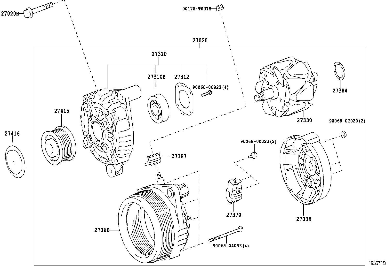 TOYOTA 27370-0C020 - Στήριγμα, βούρτσα-καρβουνάκια www.parts5.com