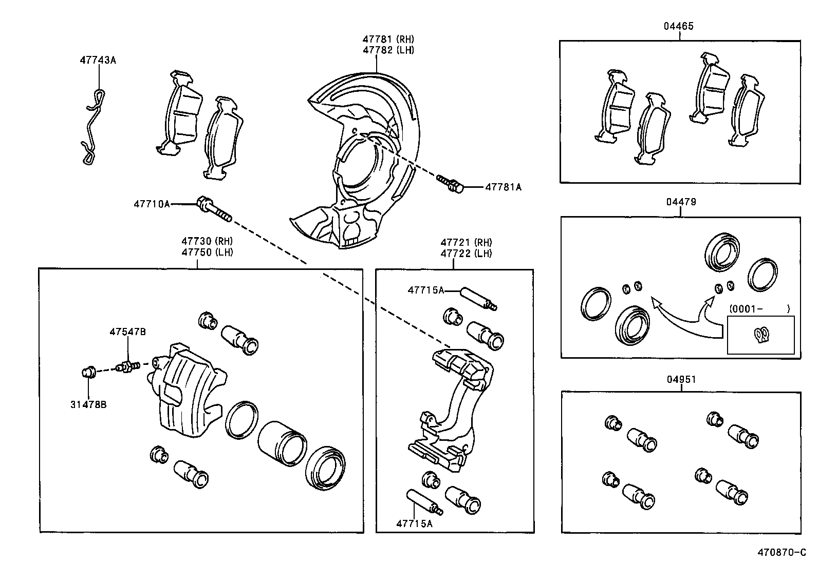 Daihatsu 47748-05010 - Zubehörsatz, Scheibenbremsbelag www.parts5.com