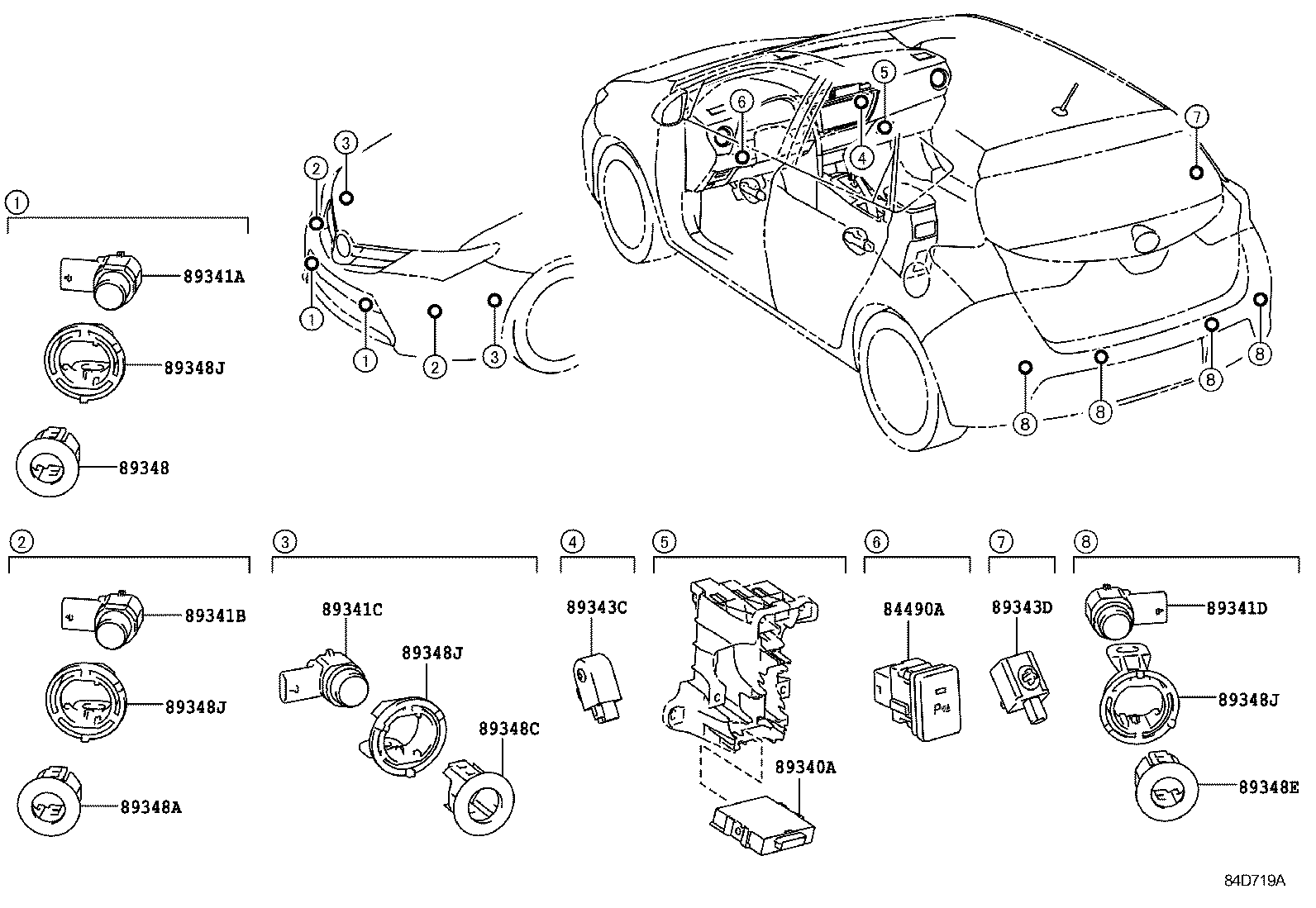 TOYOTA 89341-05010-C0 - Érzékelő, parkolásasszisztens www.parts5.com