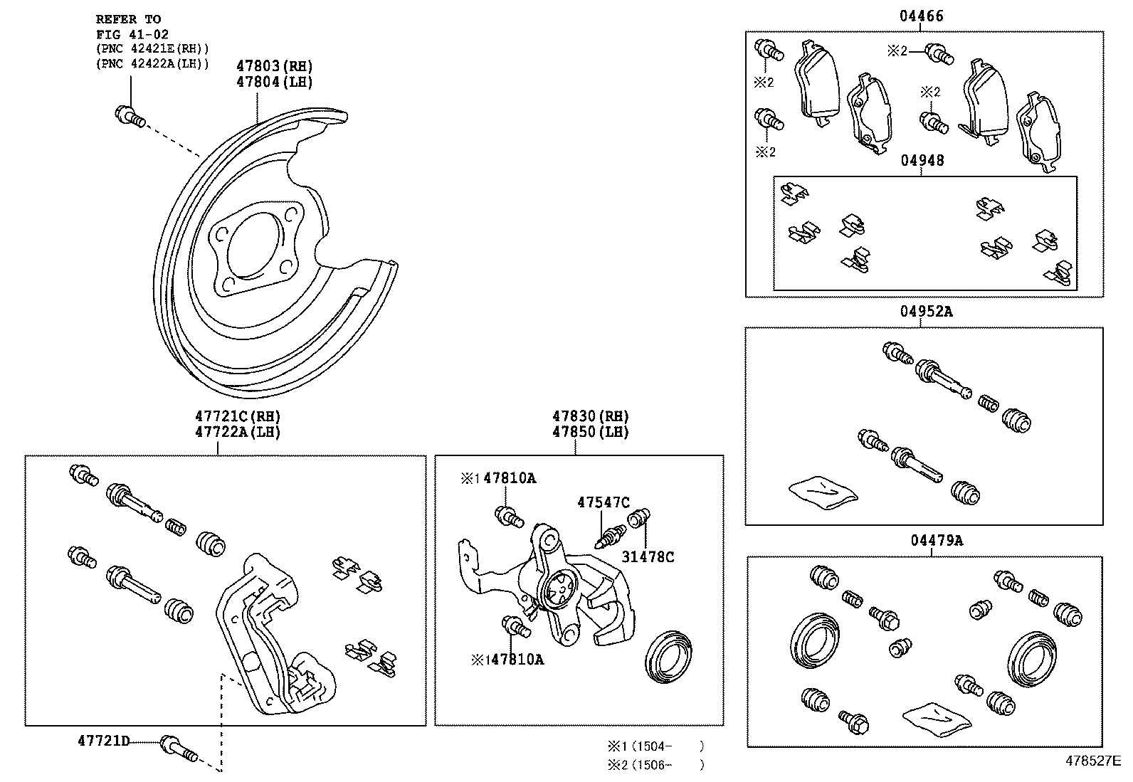 LEXUS 0494802130 - Sada príslużenstva oblożenia kotúčovej brzdy www.parts5.com