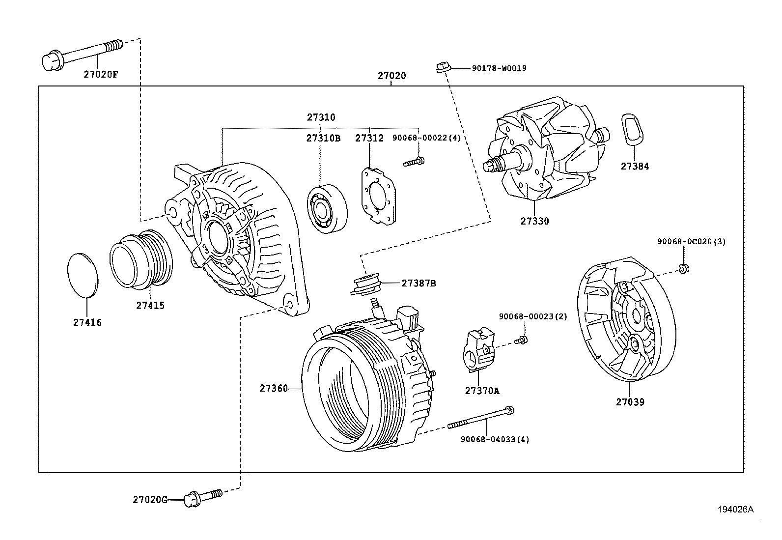 TOYOTA 273300M040 - Generator www.parts5.com