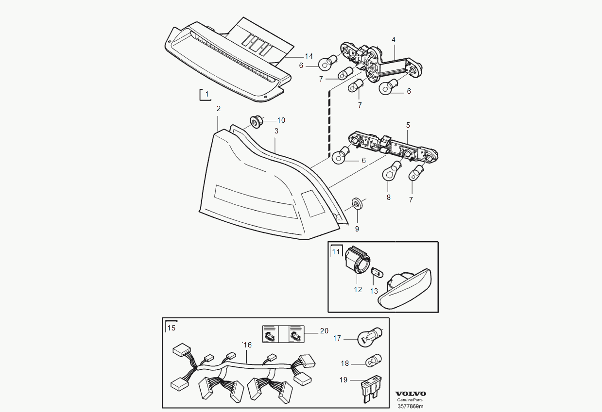 Volvo 989841 - Bec, lampa spate www.parts5.com