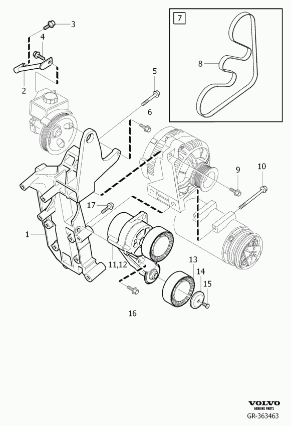 Volvo 30637962 - Паразитна / водеща ролка, пистов ремък www.parts5.com