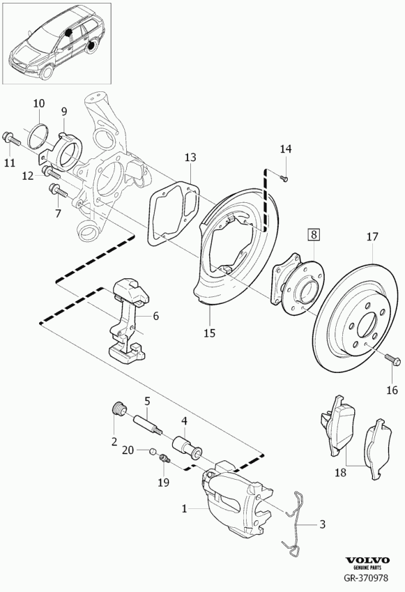 Volvo 30665017 - Guide Sleeve Kit, brake caliper www.parts5.com