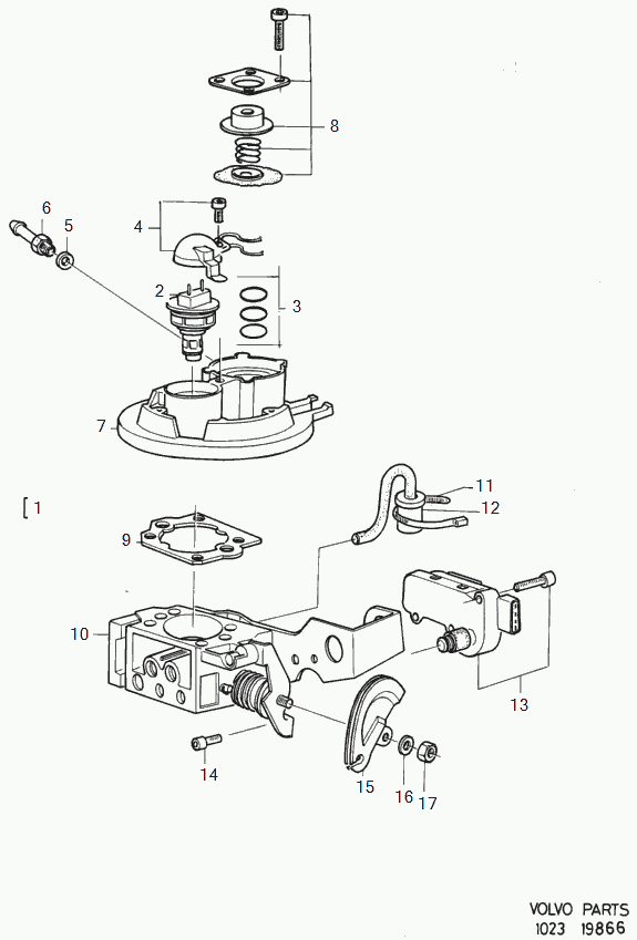 Volvo 3345231 - Регулиращ клапан на свободния ход, захранване с въздух www.parts5.com