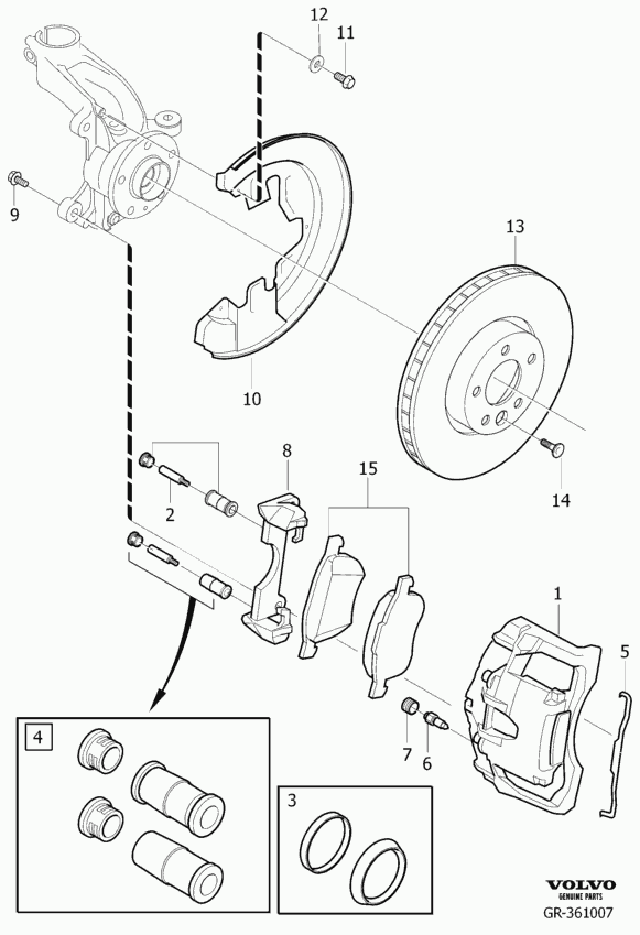 Volvo 31200229 - Комплект спирачно феродо, дискови спирачки www.parts5.com