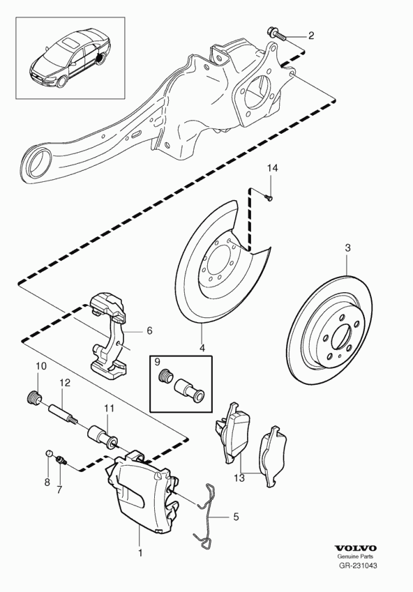 Volvo 30666829 - Комплект водещи втулки, спирачен апарат www.parts5.com