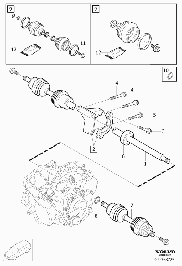 Volvo 36000559 - Jeu de joints, arbre de transmission www.parts5.com