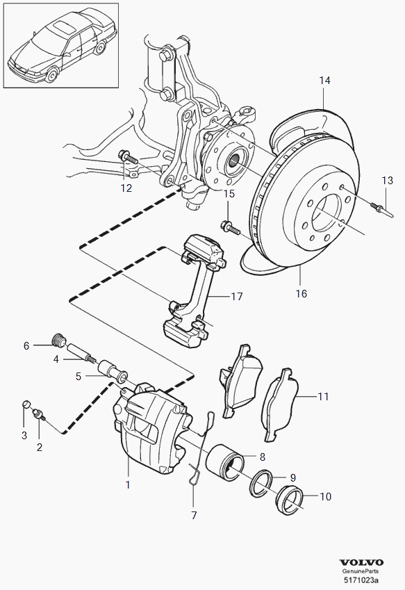 Volvo 30665013 - Komplet vodećih čahura, kočno sedlo www.parts5.com