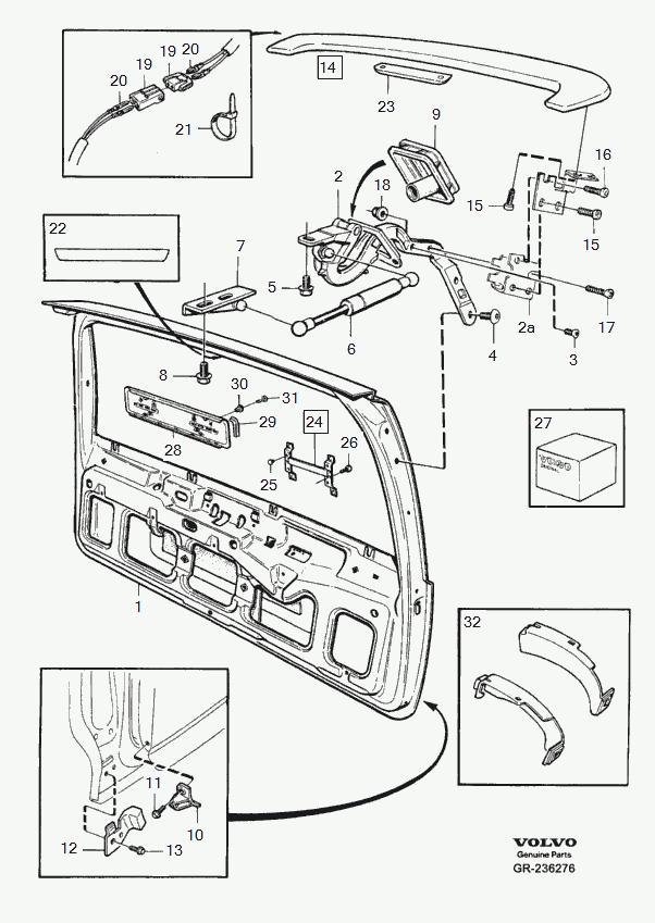 Volvo 9485548 - Sprężyna gazowa, pokrywa bagażnika www.parts5.com