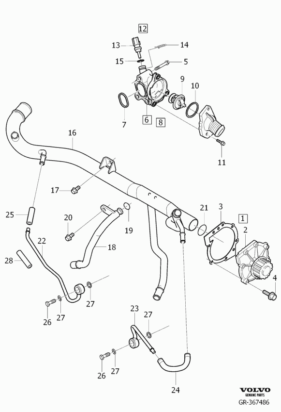 Volvo 31319608 - Thermostat d'eau www.parts5.com